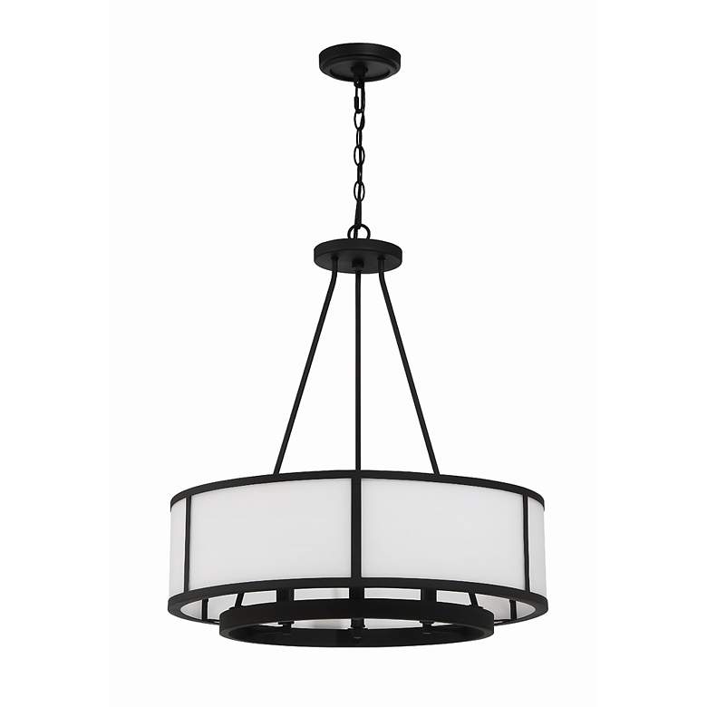 Image 4 Crystorama Bryant 24"W Black Forged 6-Light Drum Chandelier more views