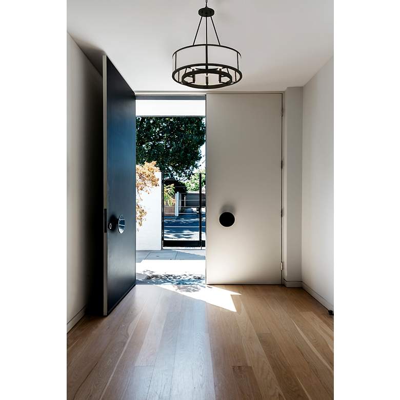 Image 6 Crystorama Bryant 24"W Black Forged 6-Light Drum Chandelier more views