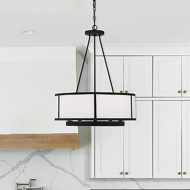 Crystorama Bryant 24"W Black Forged 6-Light Drum Chandelier