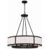 Crystorama Bryant 32" Black and White Glass 8-Light Drum Chandelier