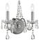 Crystorama Butler 14"H Chrome 2-Light Crystal Wall Sconce