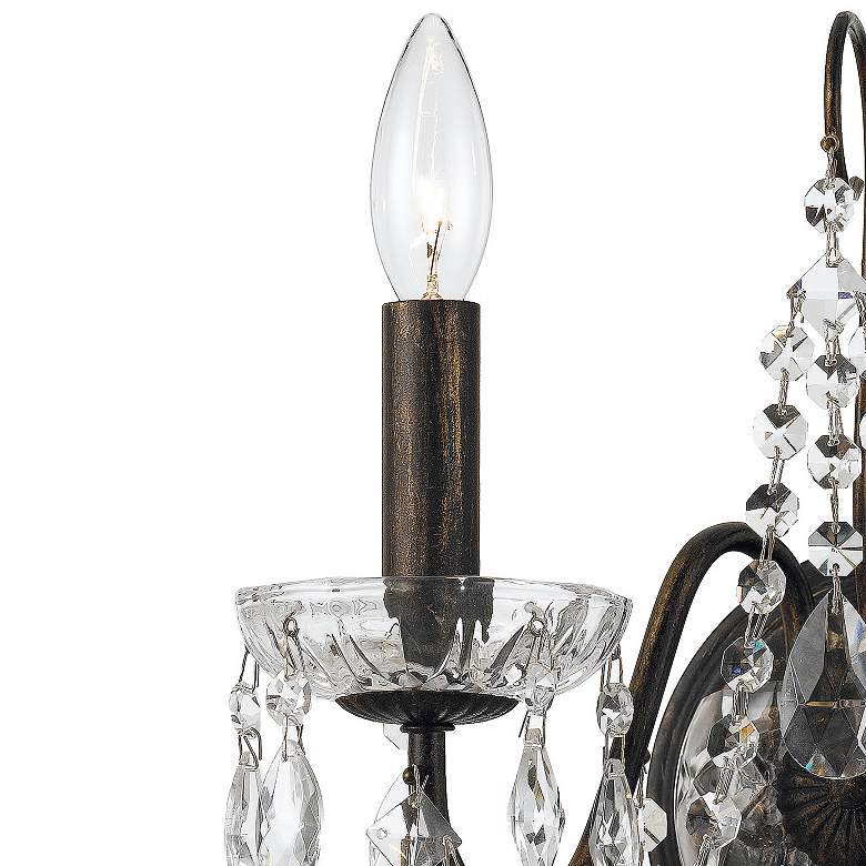 Image 3 Crystorama Butler 14"H English Bronze 2-Light Crystal Sconce more views