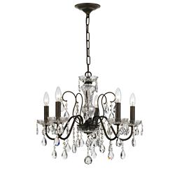 Crystorama Butler 23" Wide 5-Light English Bronze Chandelier