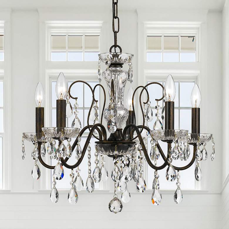 Image 1 Crystorama Butler 23" Wide 5-Light English Bronze Chandelier