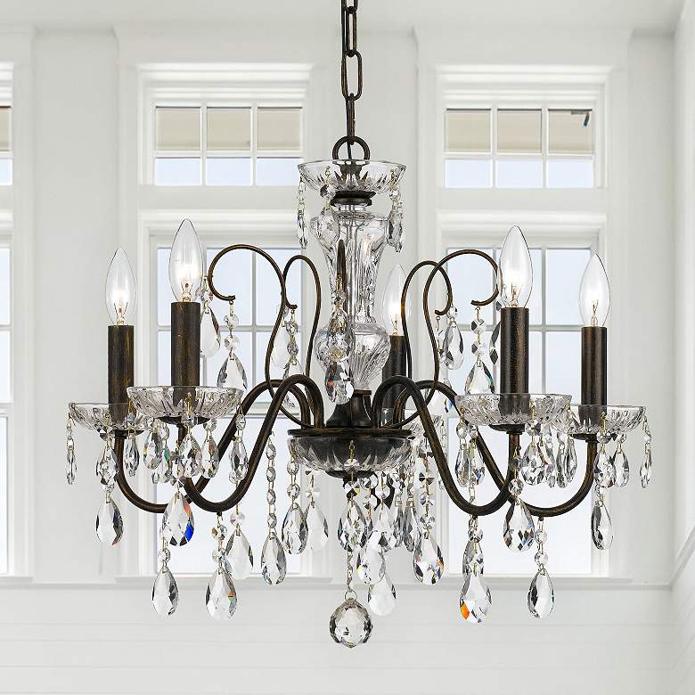 Image 1 Crystorama Butler 23 inch Wide 5-Light English Bronze Chandelier