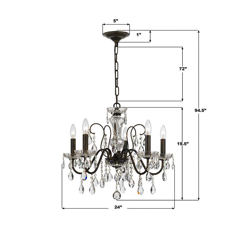 Image 6 Crystorama Butler 23" Wide 5-Light English Bronze Chandelier more views
