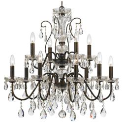 Crystorama Butler 29" W English Bronze 12-Light Crystal Chandelier