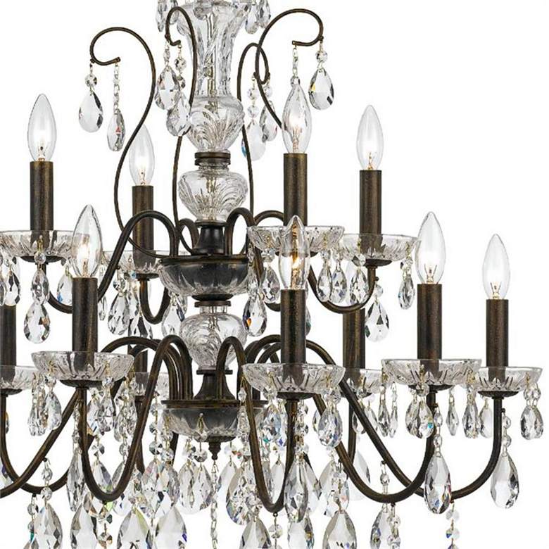 Crystorama Butler 29&quot; W English Bronze 12-Light Crystal Chandelier more views