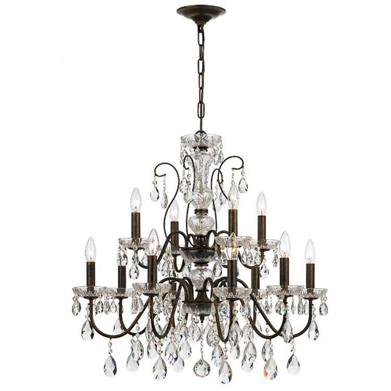 Image 4 Crystorama Butler 29" W English Bronze 12-Light Crystal Chandelier more views