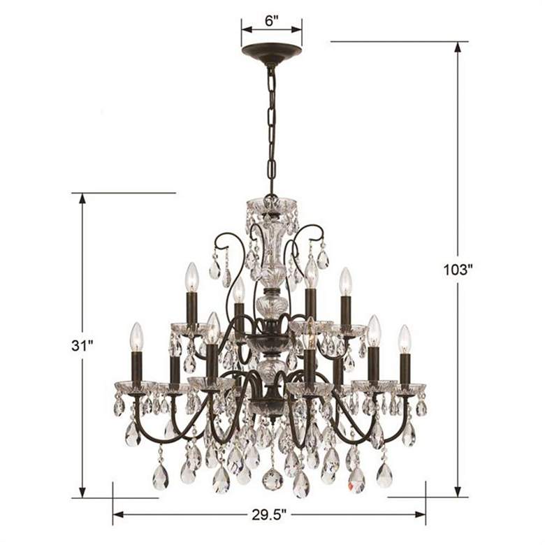 Crystorama Butler 29&quot; W English Bronze 12-Light Crystal Chandelier more views