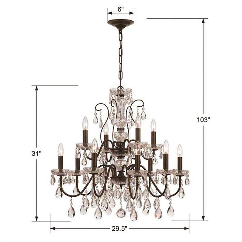 Image 7 Crystorama Butler 29" W English Bronze 12-Light Crystal Chandelier more views