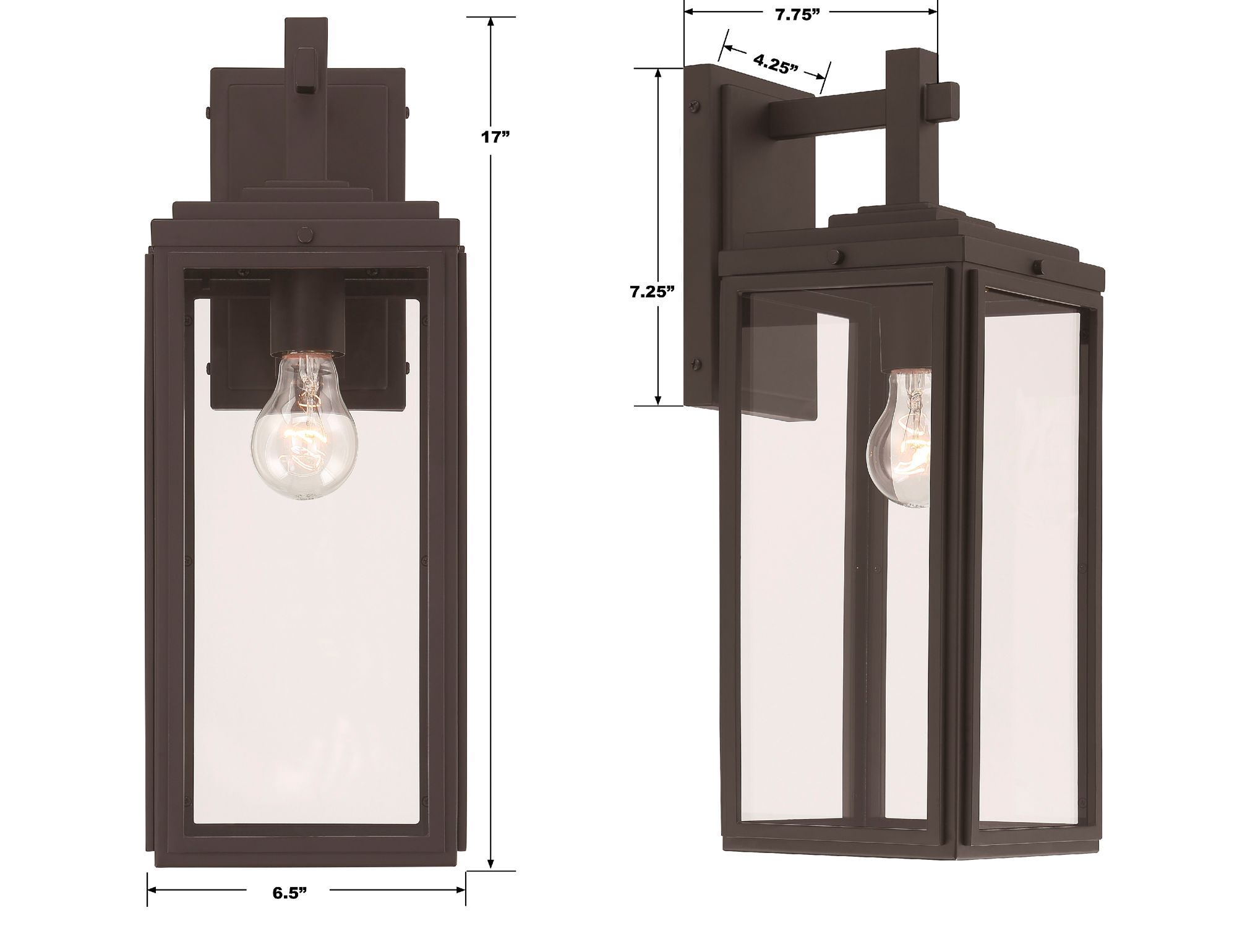 Image 6 Crystorama Byron 6.5'' Matte Black Outdoor Sconce more views
