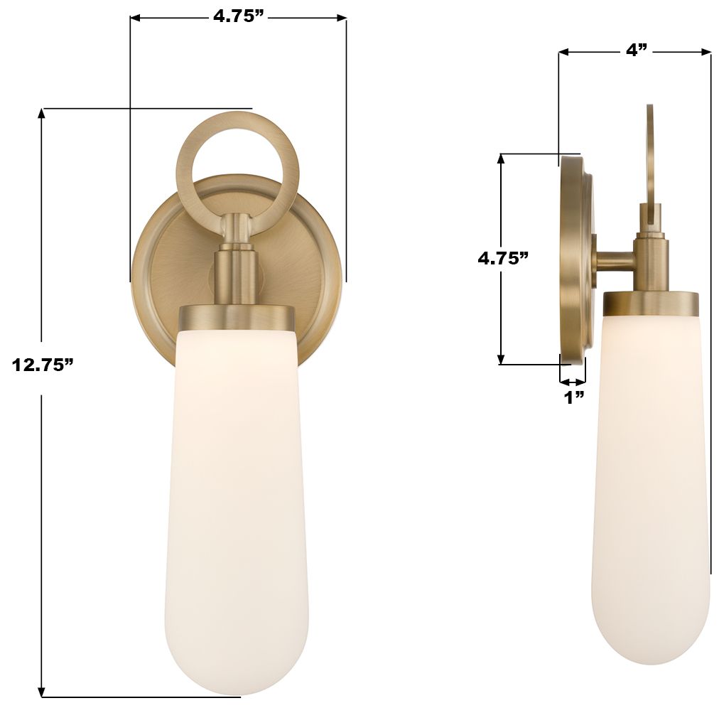 Image 7 Crystorama Calvin 4.75'' Integrated LED Vibrant Gold Sconce more views
