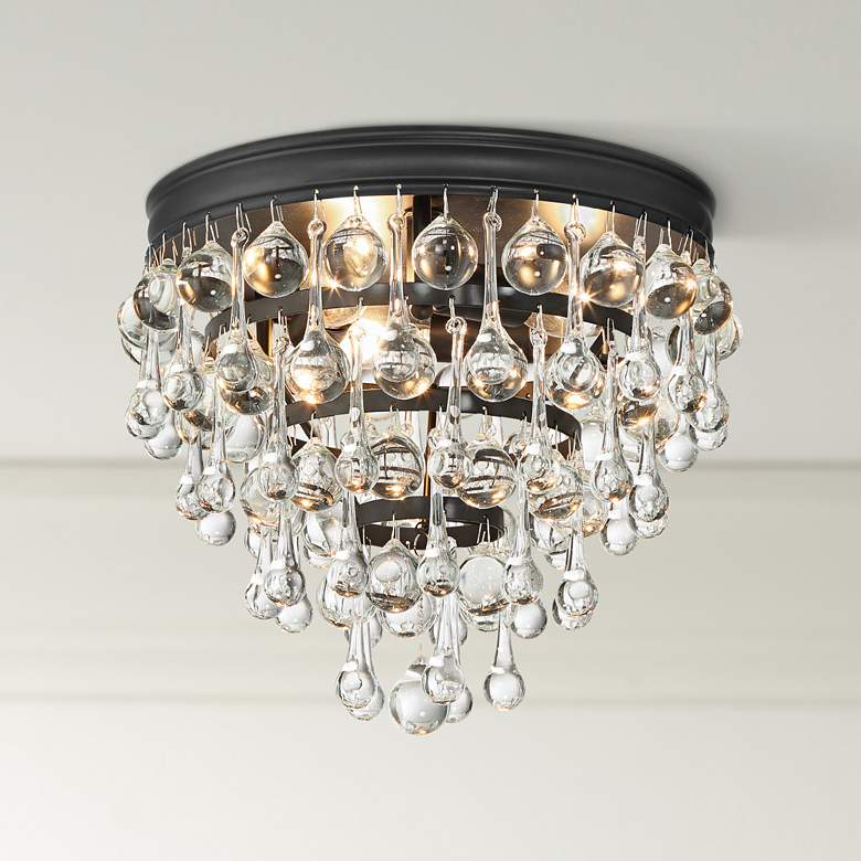 Image 1 Crystorama Calypso 10 1/2" Wide Matte Black Ceiling Light