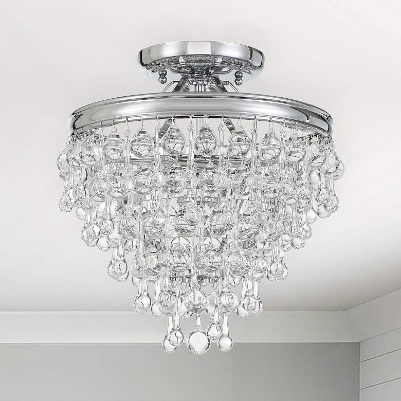 Image 1 Crystorama Calypso 12" Wide Polished Chrome Ceiling Light