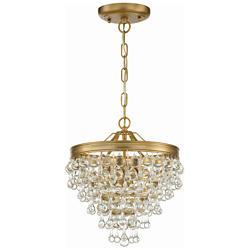 Crystorama Calypso 12" Wide Vibrant Gold and Crystal Mini Chandelier