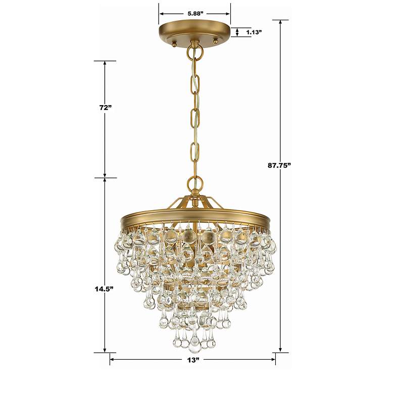 Image 7 Crystorama Calypso 12" Wide Vibrant Gold and Crystal Mini Chandelier more views
