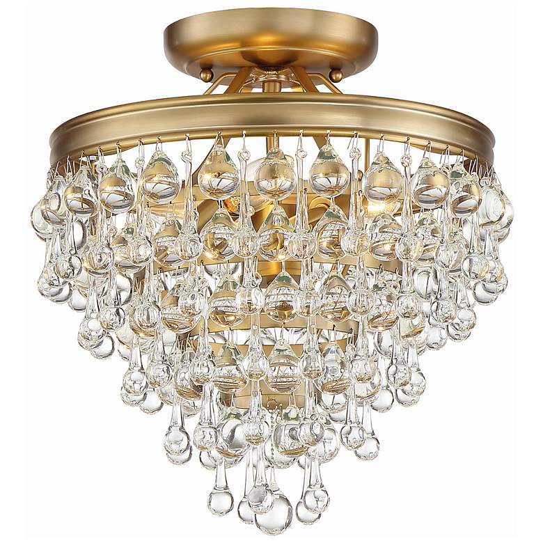 Image 2 Crystorama Calypso 12" Wide Vibrant Gold Semi-Flush Convertible