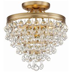 Crystorama Calypso 12" Wide Vibrant Gold Semi-Flush Convertible