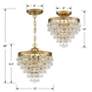 6_Crystorama Calypso 12" Wide Vibrant Gold Semi-Flush Convertible more views