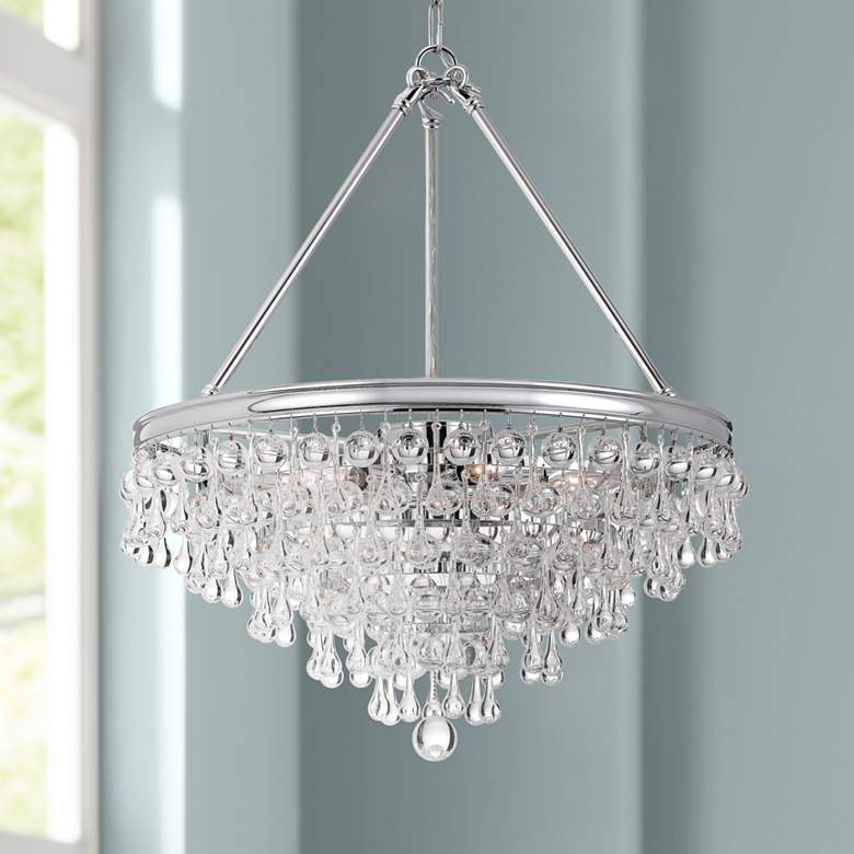 Image 1 Crystorama Calypso 20 inch Wide Crystal and Chrome Chandelier