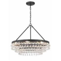 Crystorama Calypso 25" Wide Matte Black 6-Light Chandelier