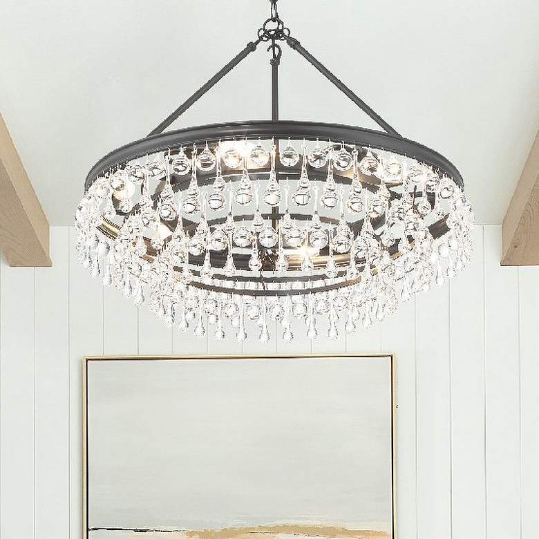 Image 7 Crystorama Calypso 25" Wide Matte Black 6-Light Chandelier more views