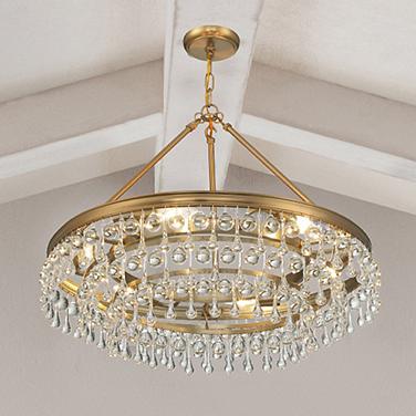 Crystorama Calypso 25" Wide Vibrant Gold Crystals 6-Light Chandelier