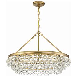 Crystorama Calypso 30" Vibrant Gold and Crystal Teardrop Chandelier