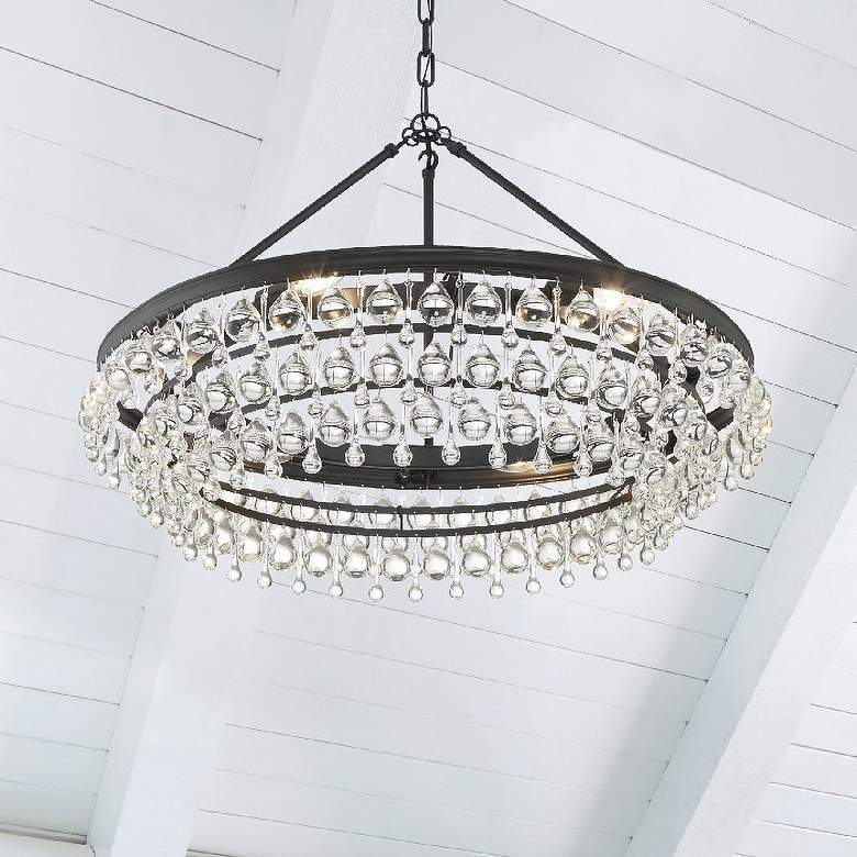 Image 6 Crystorama Calypso 30" Wide Matte Black Chandelier more views