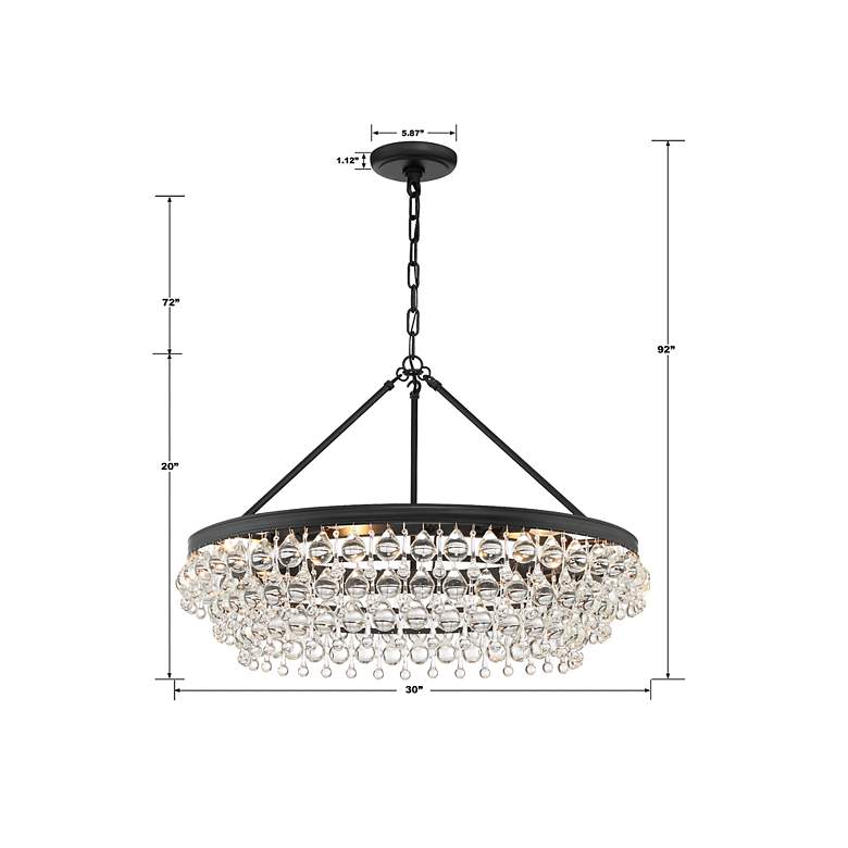 Image 7 Crystorama Calypso 30" Wide Matte Black Chandelier more views