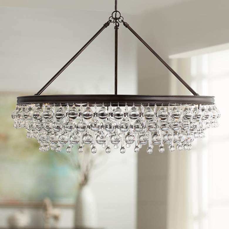 Image 1 Crystorama Calypso 30 inch Wide Vibrant Bronze and Crystal Chandelier