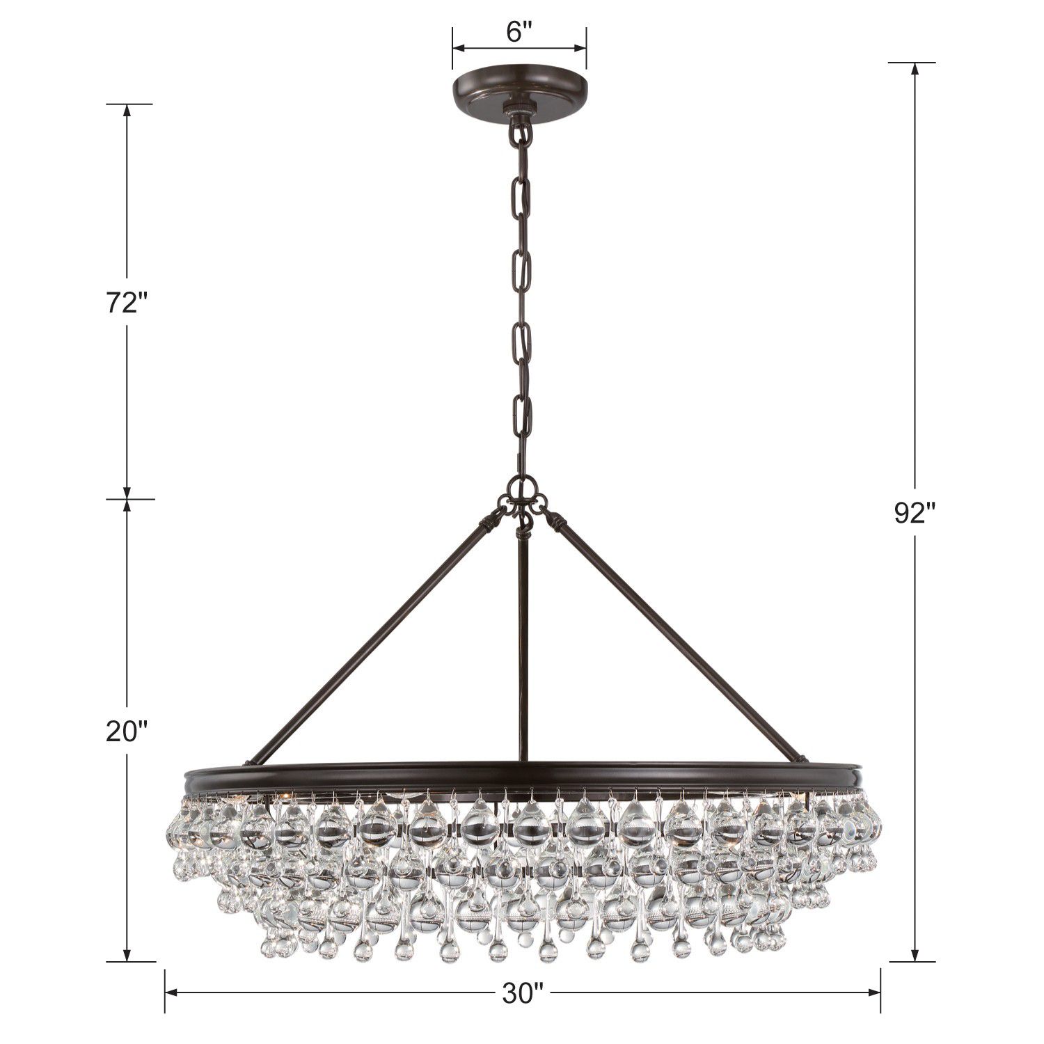 Crystorama Calypso 30" Wide Vibrant Bronze and Crystal Chandelier