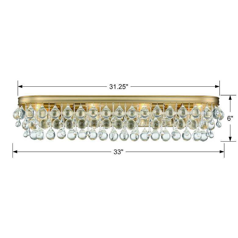 Image 3 Crystorama Calypso 33" Wide Vibrant Gold Bath Light more views
