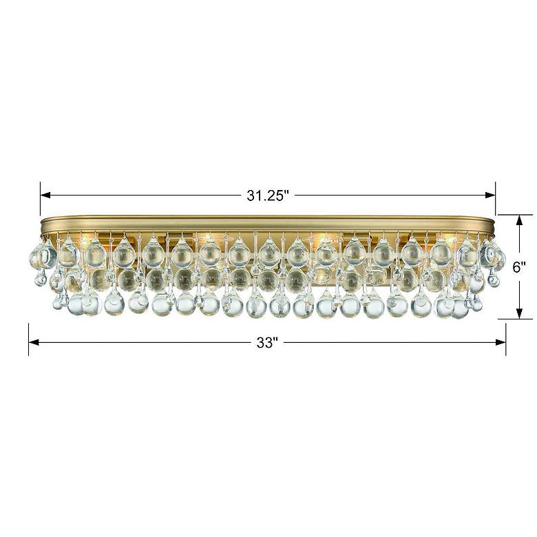 Image 3 Crystorama Calypso 33 inch Wide Vibrant Gold Bath Light more views