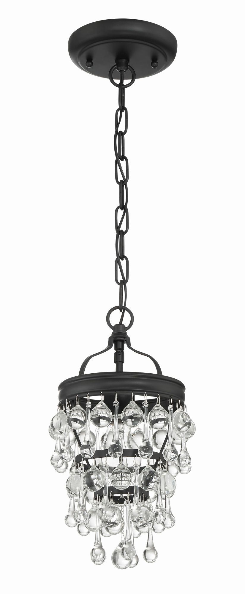 Image 2 Crystorama Calypso 7.25'' Crystal Teardrop Matte Black Chandelier more views
