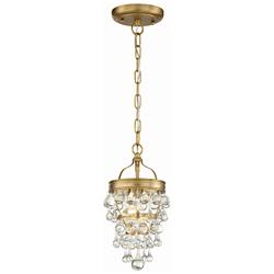 Crystorama Calypso 7.5" Wide Vibrant Gold and Crystal Mini Chandelier
