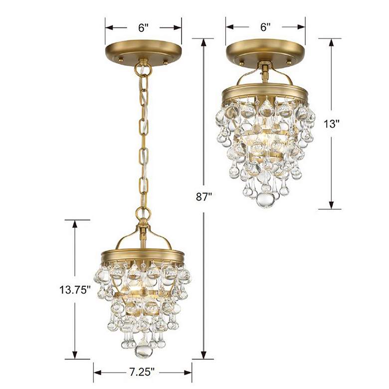 Image 5 Crystorama Calypso 7.5 inch Wide Vibrant Gold and Crystal Mini Chandelier more views