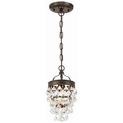 Crystorama Calypso 7 1/2" Vibrant Bronze and Crystal Mini Chandelier