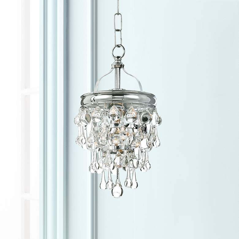 Image 1 Crystorama Calypso 7 1/2" Wide Chrome and Crystal Mini Pendant