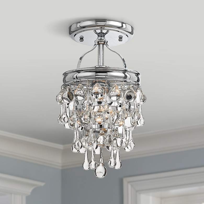 Image 1 Crystorama Calypso 7 1/2" Wide Chrome Ceiling Light