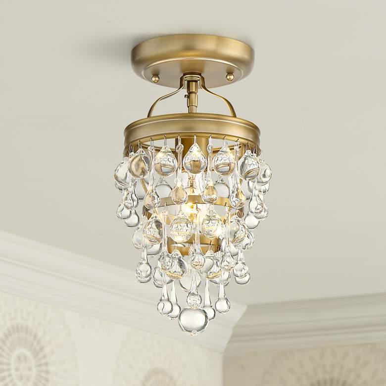 Crystorama Calypso 7 1/2&quot; Wide Vibrant Gold Ceiling Light