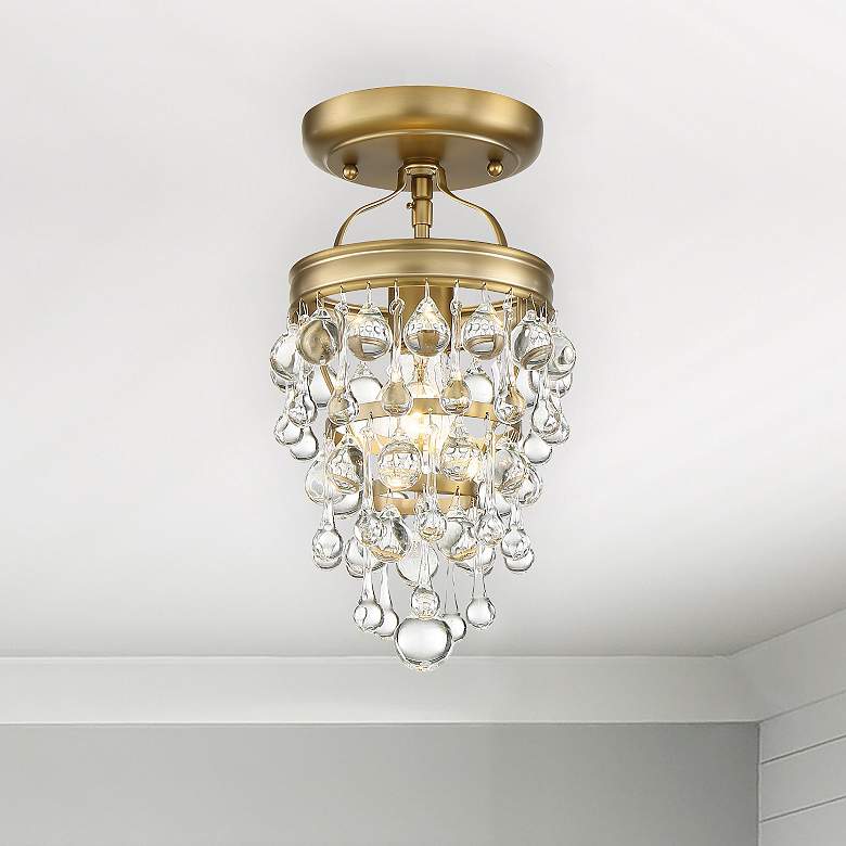 Image 1 Crystorama Calypso 7 1/2 inch Wide Vibrant Gold Ceiling Light