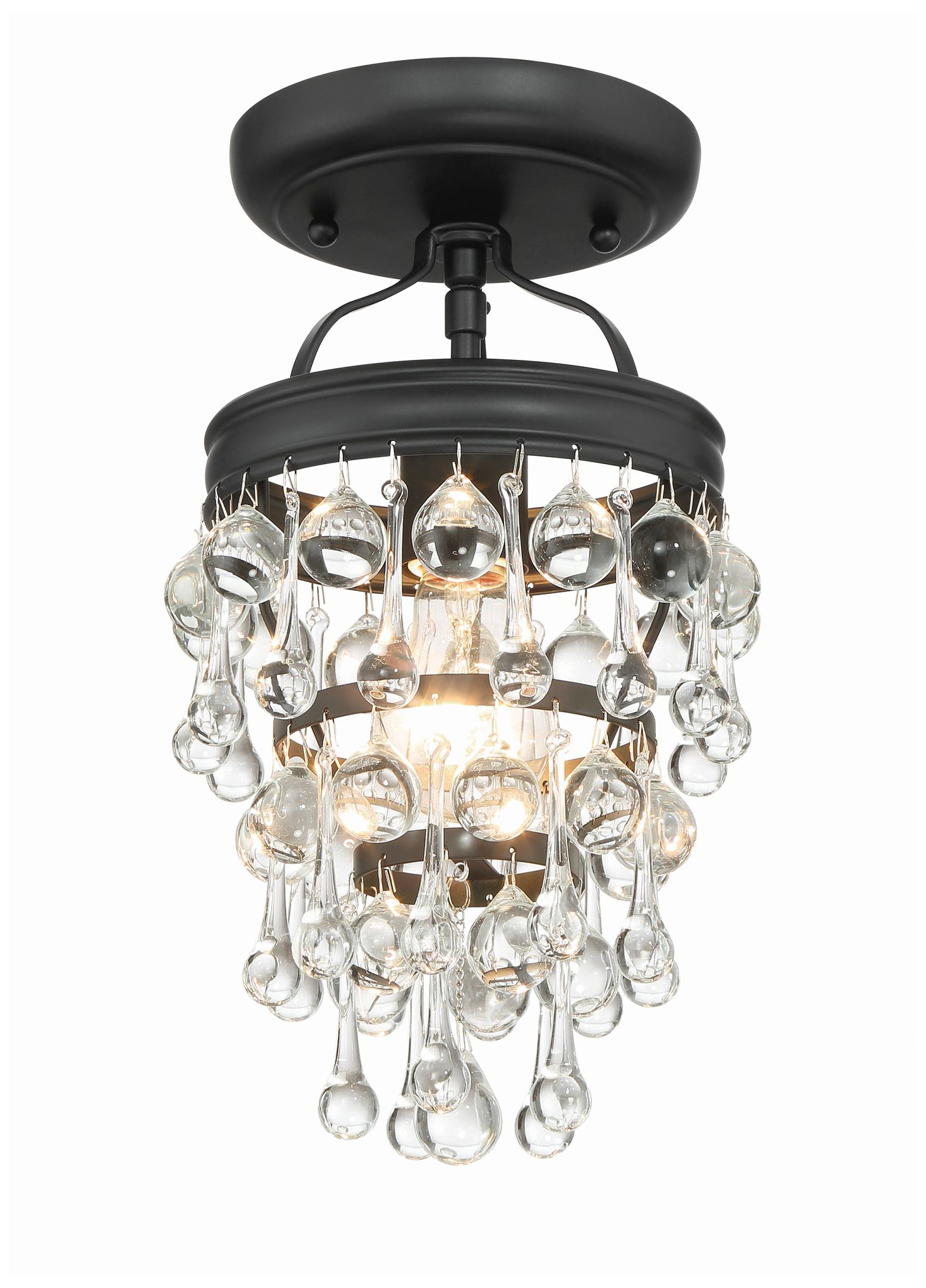 Crystorama Calypso 7 1/4" Wide Matte Black Ceiling Light