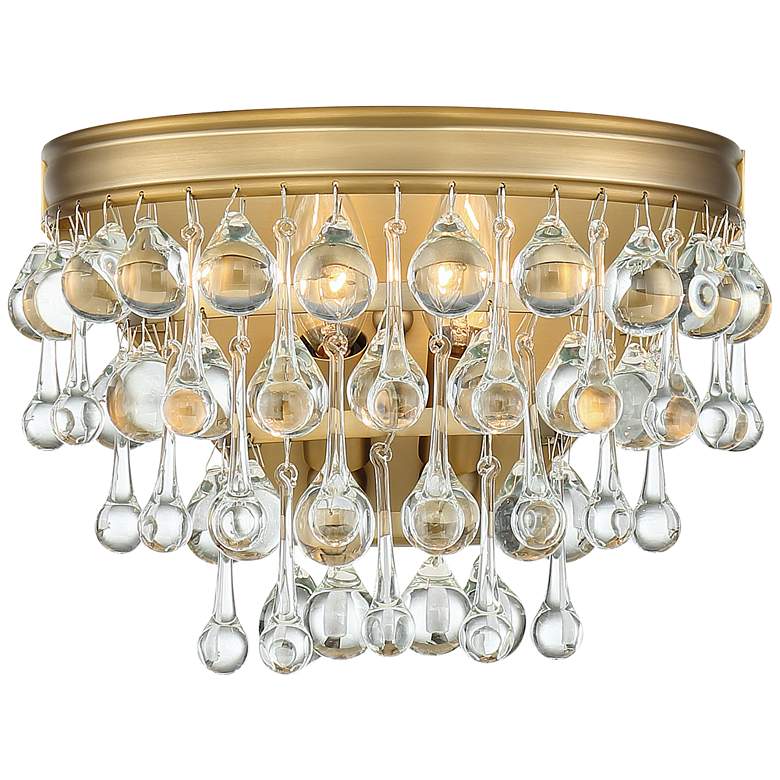 Image 1 Crystorama Calypso 7 1/4 inchH Vibrant Gold Crystal Wall Sconce