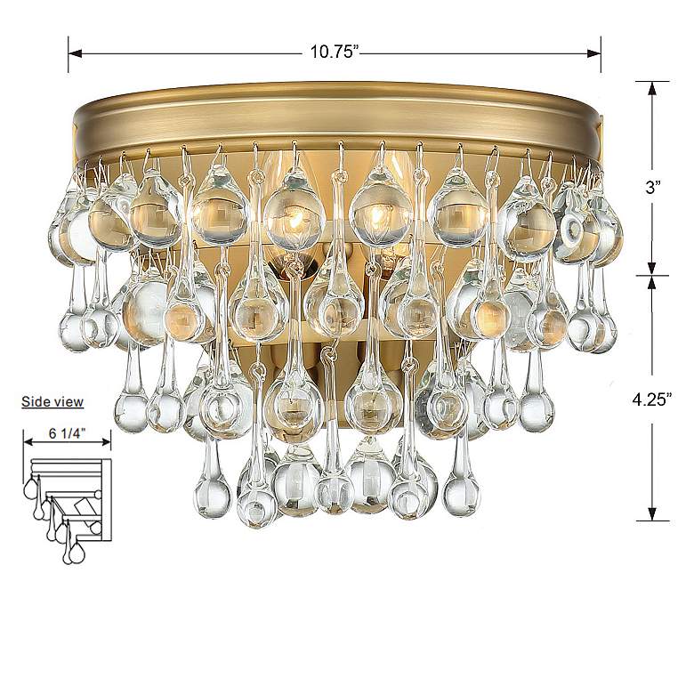 Image 3 Crystorama Calypso 7 1/4 inchH Vibrant Gold Crystal Wall Sconce more views