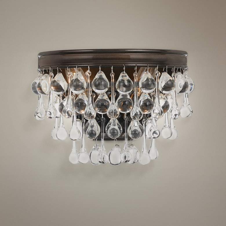 Crystorama Calypso Bronze 10 1/2&quot; Wide Crystal Wall Sconce