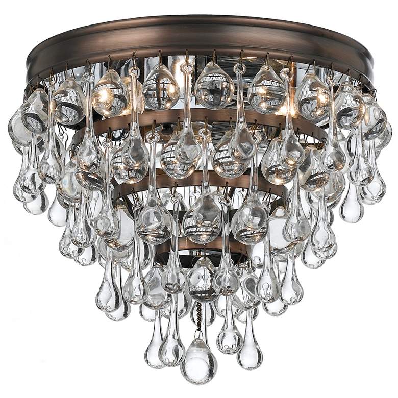 Image 2 Crystorama Calypso Bronze 10 inch Wide Clear Glass Ceiling Light