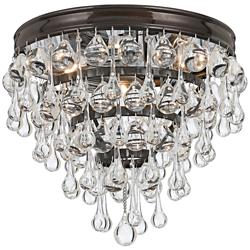 Crystorama Calypso Bronze 10&quot; Wide Clear Glass Ceiling Light