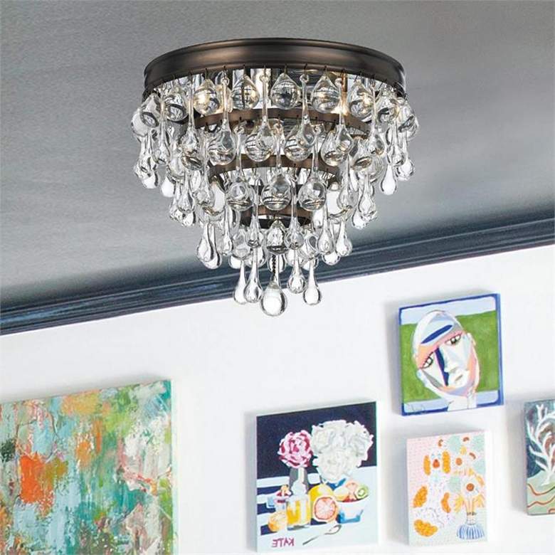 Image 6 Crystorama Calypso Bronze 10" Wide Clear Glass Ceiling Light more views